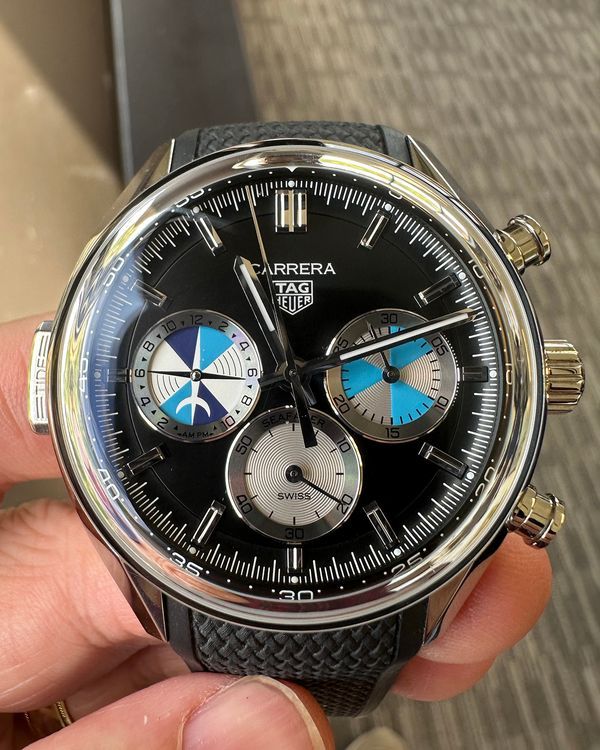 2024 Tag Heuer Carrera Chronograph Seafarer X Hodinkee L.E. 42MM Black Dial Rubber Strap (CBS2014.FT6293)