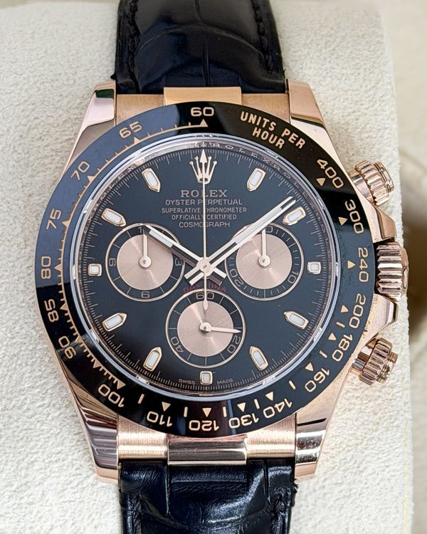2017 Rolex Cosmograph Daytona 40MM Black Dial Leather Strap (116515LN)