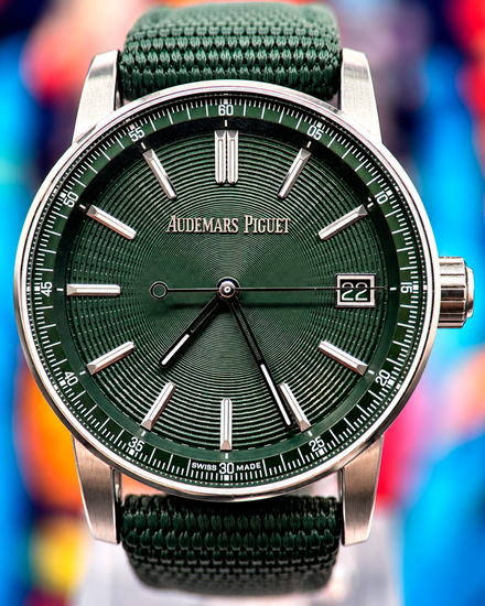 No Reserve - 2025 Audemars Piguet Code 11.59 41MM Green Dial Textile Strap (15210ST.OO.A056KB.01)