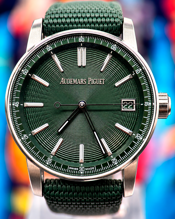 No Reserve - 2025 Audemars Piguet Code 11.59 41MM Green Dial Textile Strap (15210ST.OO.A056KB.01)