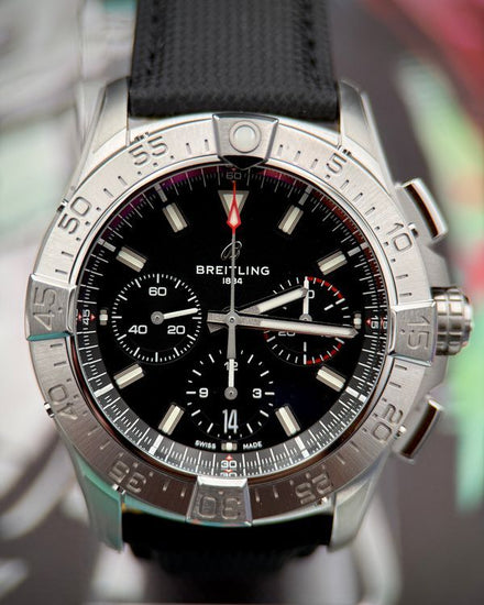 Breitling Avenger B01 Chronograph 42MM Black Dial Leather Strap (AB0146101B1X1)