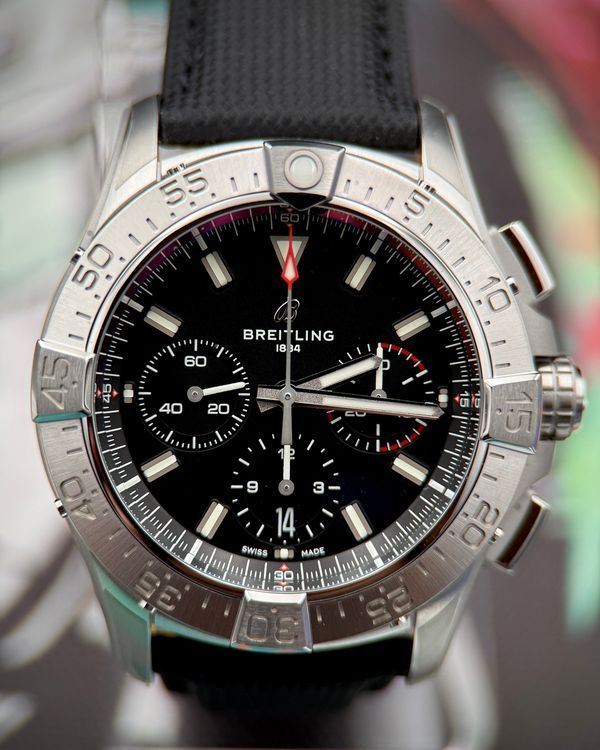 Breitling Avenger B01 Chronograph 42MM Black Dial Leather Strap (AB0146101B1X1)