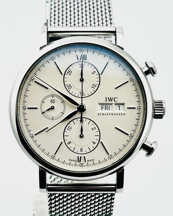 2018 IWC Schaffhausen Portofino Chronograph 42MM Silver Dial Steel Bracelet (IW391009)