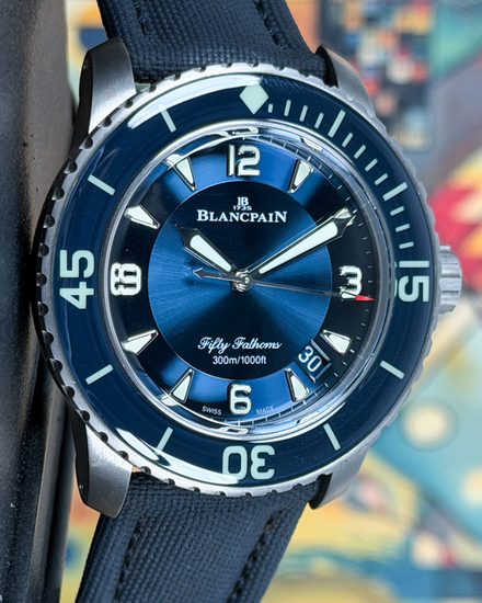 2020 Blancpain Fifty Fathoms 45MM Blue Dial Textile Strap (5015-12B40-52A)