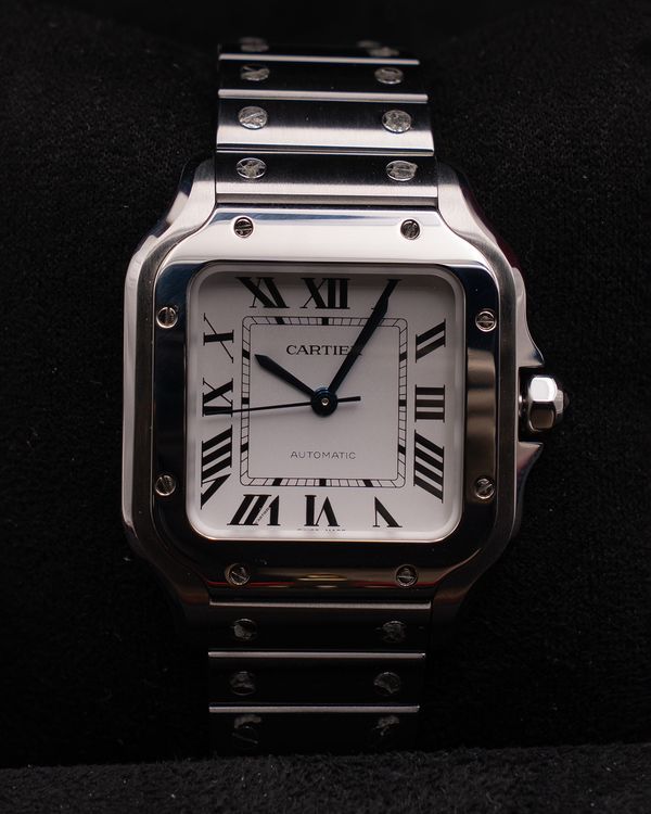 Cartier Santos De Cartier 35.1MM Silver Dial Steel Bracelet (WSSA0029)