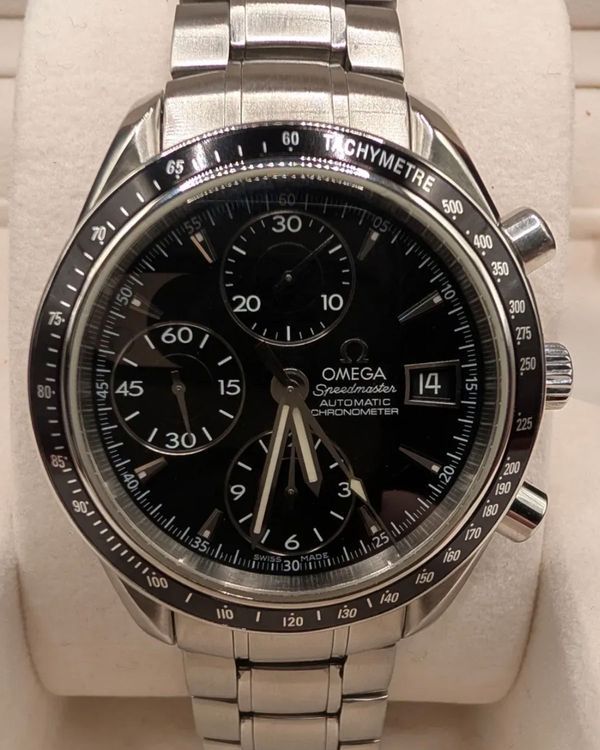 2014 Omega Speedmaster Date 40MM Black Dial Steel Bracelet (3210.50.00)