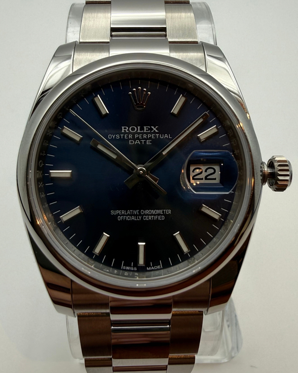 Rolex Oyster Perpetual Date 34MM Black Dial Oyster Bracelet  (115200)
