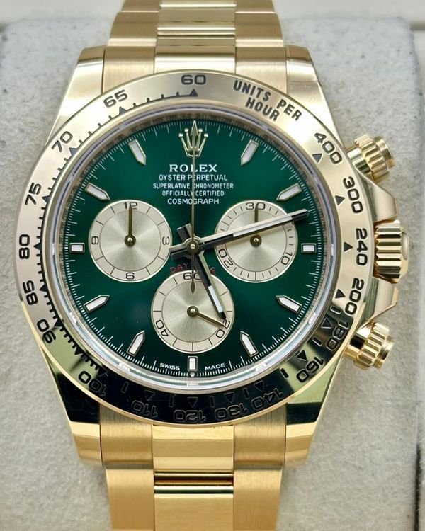 2026 Rolex Cosmograph Daytona 40MM Green Dial Yellow Gold Oyster Bracelet (116508)