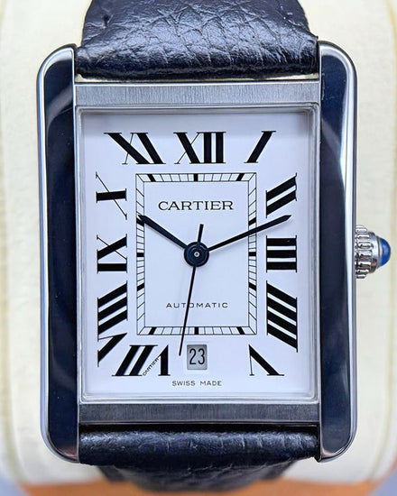 2016 Cartier Tank 31MM Silver Dial Leather Strap (W5200027)