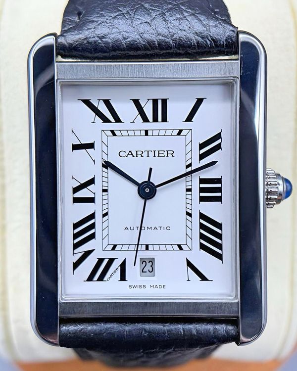 2016 Cartier Tank 31MM Silver Dial Leather Strap (W5200027)