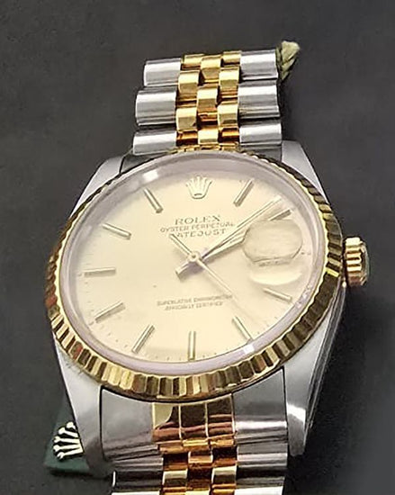 1990 Rolex Datejust 36MM Champagne Dial Two-Tone Jubilee Bracelet (16233)