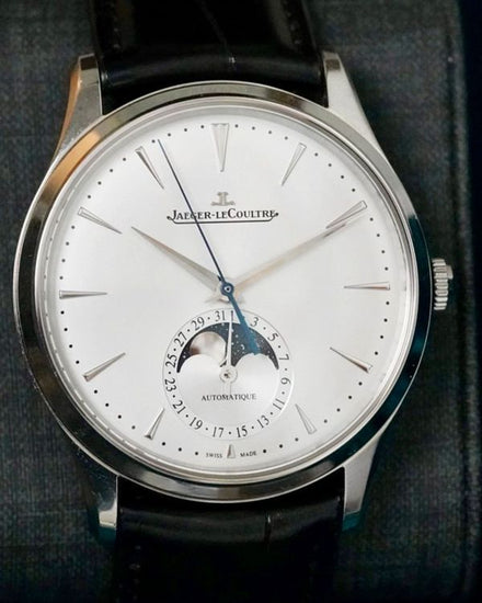 No Reserve - 2023 Jaeger-LeCoultre Master Ultra Thin Moon 39MM Silver Dial Leather Strap (Q1368430)