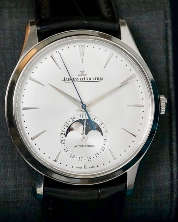 No Reserve - 2023 Jaeger-LeCoultre Master Ultra Thin Moon 39MM Silver Dial Leather Strap (Q1368430)