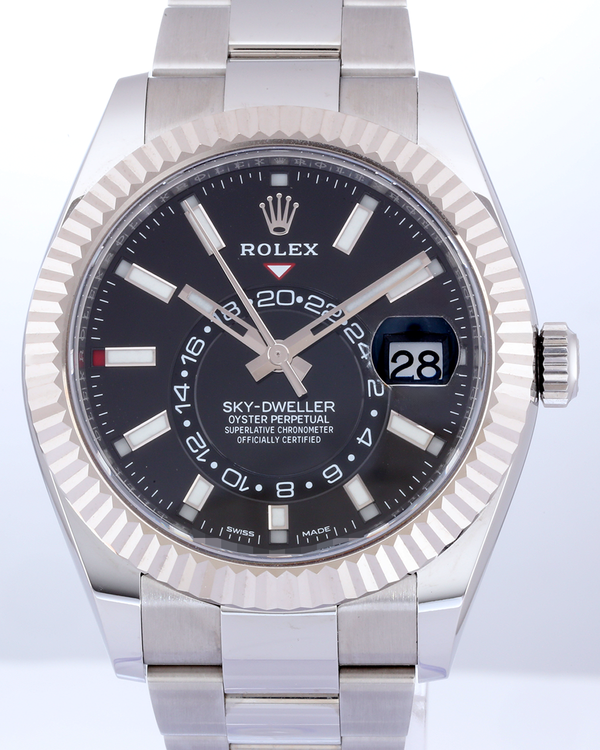 No Reserve - 2018 Rolex Sky-Dweller 42MM Black Dial Oyster Bracelet (326934)