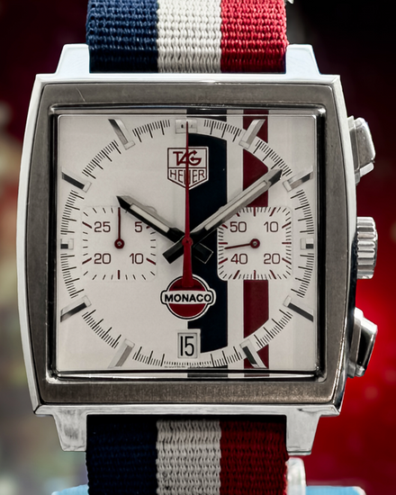 2007 Tag Heuer Monaco L.E. 38MM Ivory Dial Textile Strap (CW2118.FC6207)
