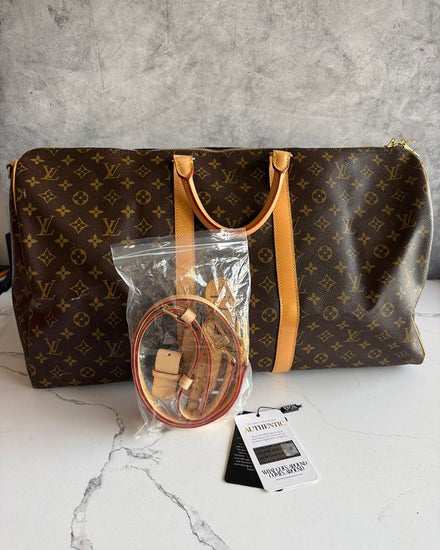 Louis Vuitton Keepall Bandoulière Monogram Coated Canvas Gold-Tone Hardware Leather Strap (Keepall Bandoulière)