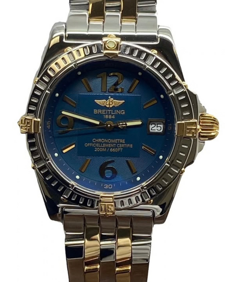 2006 Breitling Callisto 35MM Quartz Blue Dial Two-Tone Bracelet (B77346)