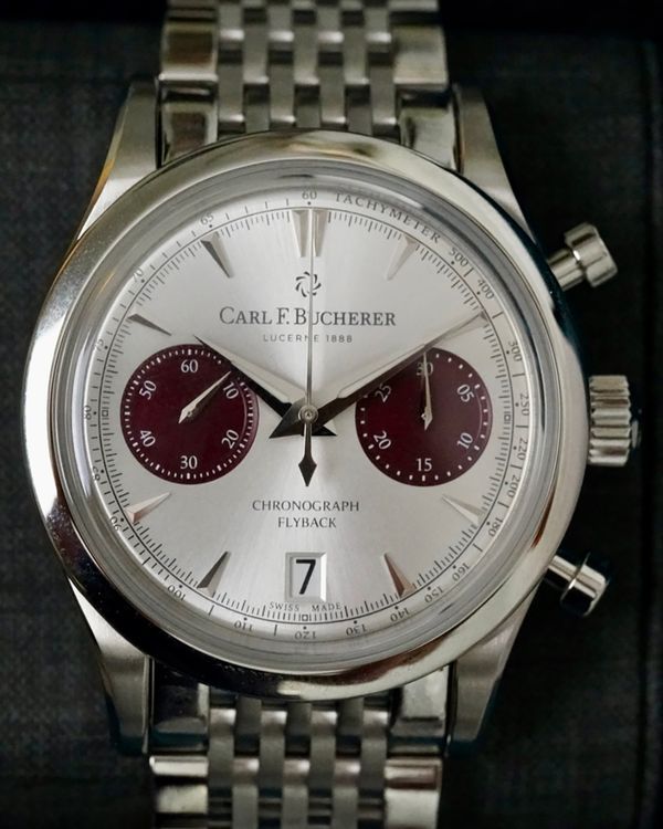 No Reserve - Carl F. Bucherer Manero Flyback 40MM Silver Dial Steel Bracelet (00.10927.08.13.24)