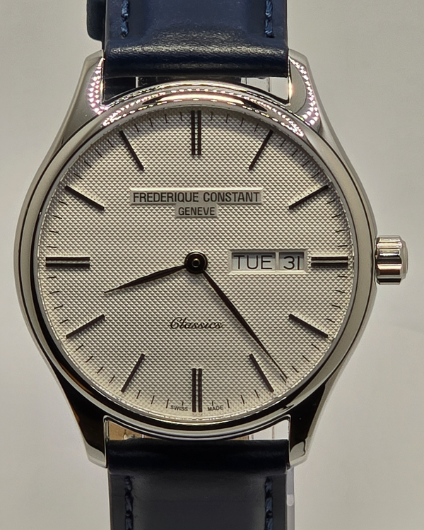 Frederique Constant Classics 40MM Quartz Silver Dial Leather Strap (FC-225ST5B6XG)
