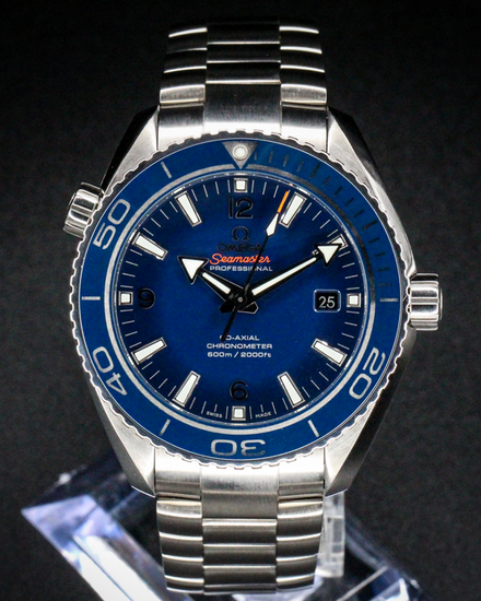 No Reserve - 2018 Omega Seamaster Planet Ocean 600M 45.5MM Blue Dial Titanium Bracelet (232.90.46.21.03.001)