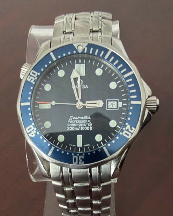 No Reserve - Omega Seamaster Diver 300M "James Bond" 41MM Aftermarket Blue Dial Steel Bracelet (2531.80.00)