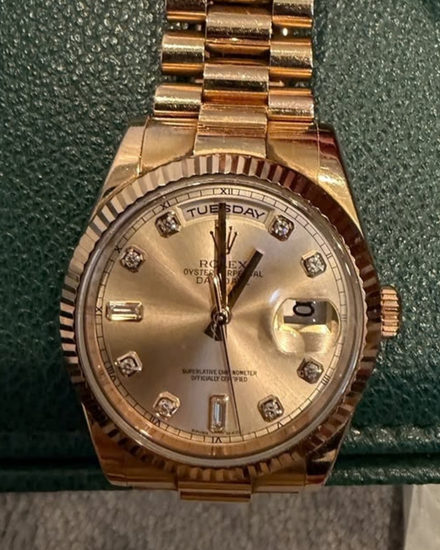 2021 Rolex Day-Date 36MM Champagne Dial Rose Gold President Bracelet (118235F)