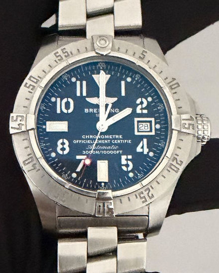 No Reserve - 2009 Breitling Avenger Seawolf 45MM Black Dial Steel Bracelet (A17330)