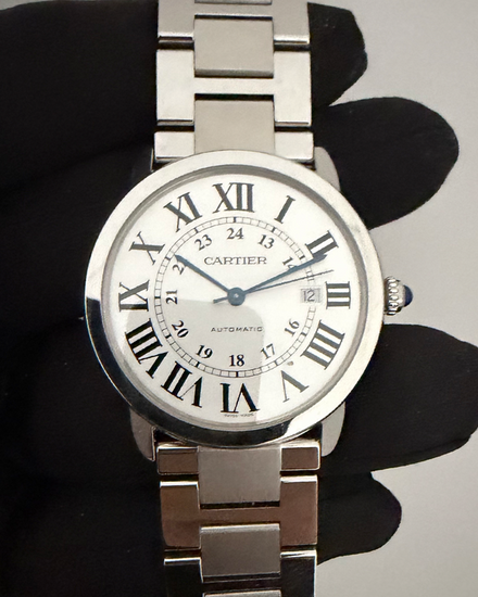 No Reserve - 2012 Cartier Ronde De Cartier Solo 42MM Silver Dial Steel Bracelet (W6701010)