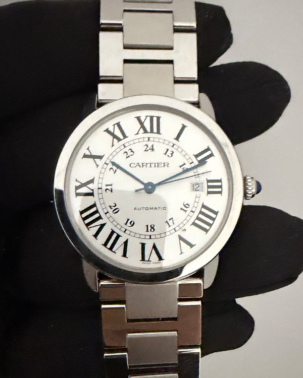 No Reserve - 2012 Cartier Ronde De Cartier Solo 42MM Silver Dial Steel Bracelet (W6701010)