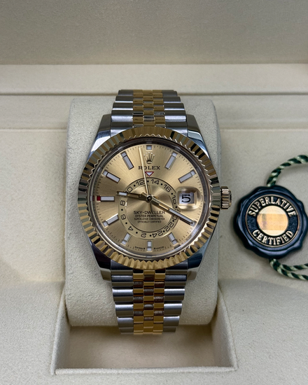 2023 Rolex Sky-Dweller 42MM Champagne Dial Two-Tone Jubilee Bracelet (336933)