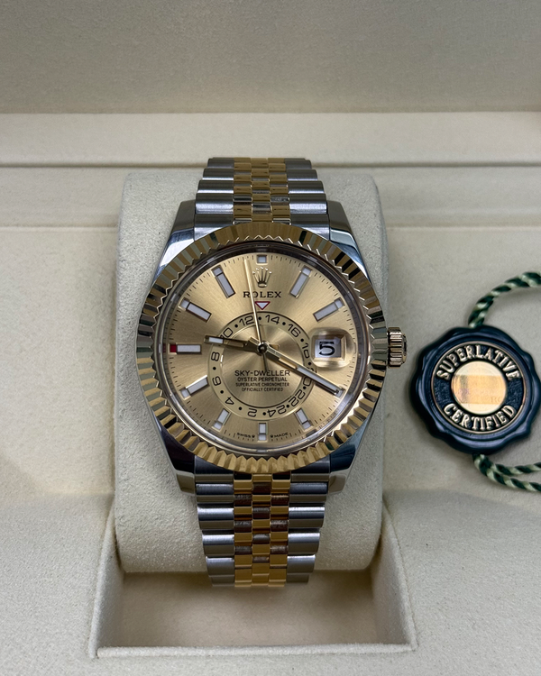 2023 Rolex Sky-Dweller 42MM Champagne Dial Two-Tone Jubilee Bracelet (336933)