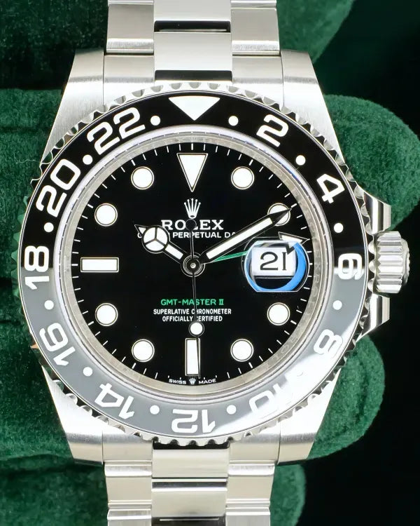 2026 Rolex GMT-Master II "Bruce Wayne" 40MM Black Dial Oyster Bracelet (126710GRNR)