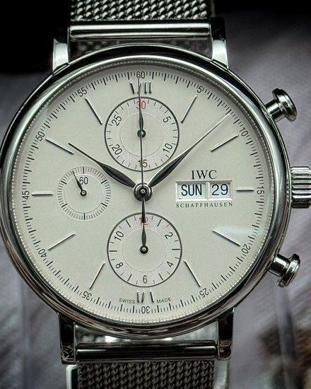 2016 IWC Schaffhausen Portofino Chronograph 42MM Silver Dial Steel Bracelet (IW391005)