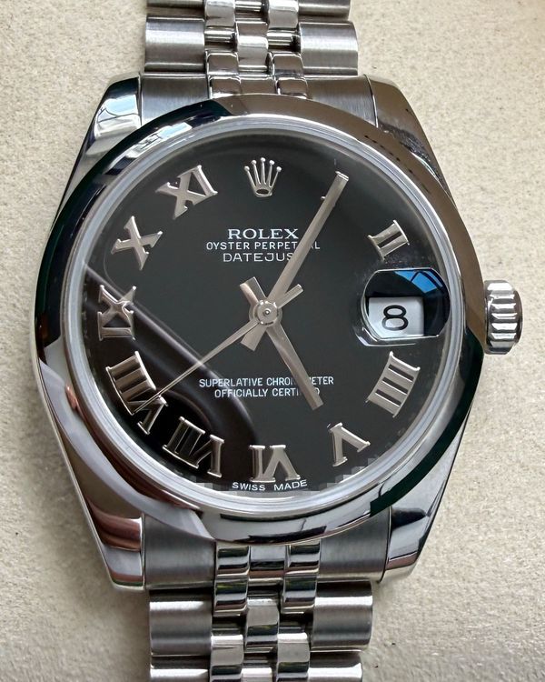 Rolex Datejust 31MM Black Dial Super Jubilee Bracelet (178240)