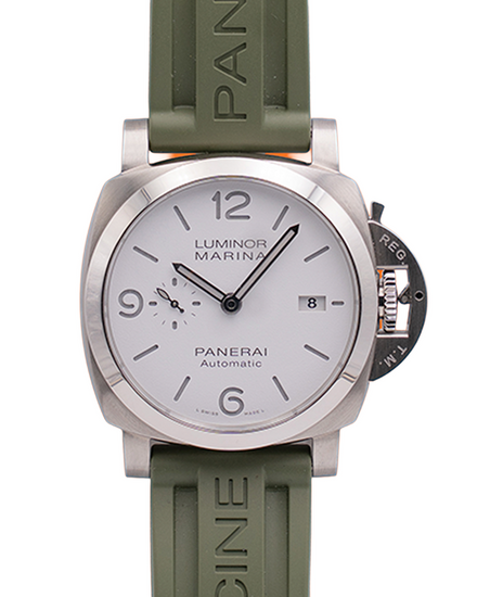 2025 Panerai Luminor Marina 44MM White Dial Rubber Strap (PAM01314)