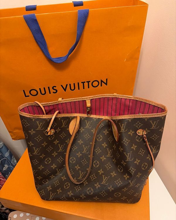 No Reserve - 2020 Louis Vuitton Neverfull MM Bag Medium Monogram Canvas Gold Tone Hardware Leather Handles (Handbag)