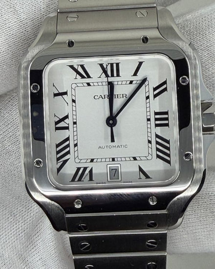 2023 Cartier Santos De Cartier 37MM White Dial Steel Bracelet (WSSA0018)