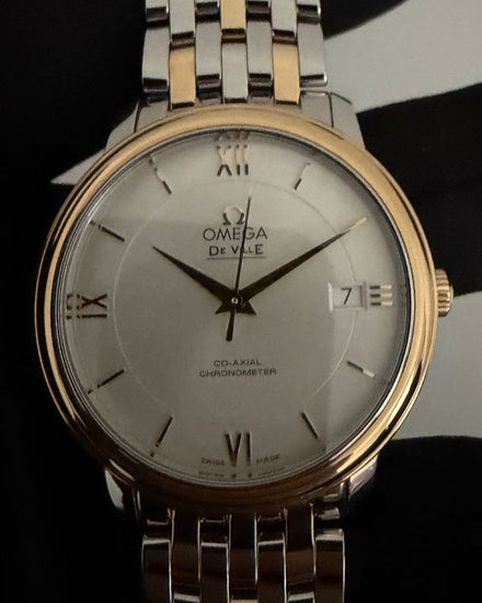 No Reserve - Omega De Ville Prestige 36.8MM Silver Dial Two-Tone Bracelet (424.20.37.20.02.001)