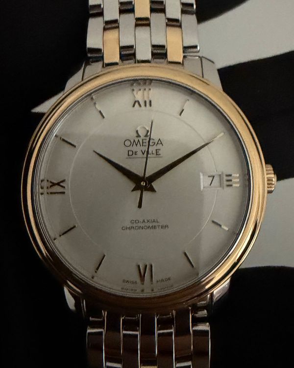 No Reserve - Omega De Ville Prestige 36.8MM Silver Dial Two-Tone Bracelet (424.20.37.20.02.001)