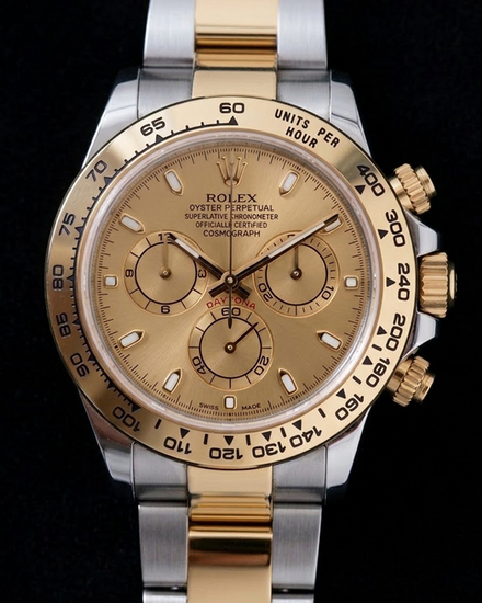 2018 Rolex Cosmograph Daytona 40MM Champagne Dial Two-Tone Oyster Bracelet (116503)