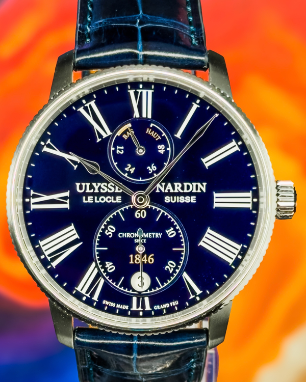 2022 Ulysse Nardin Marine Torpilleur L. E. 42MM Blue Dial Leather Strap (1183-310LE-3AE-175)