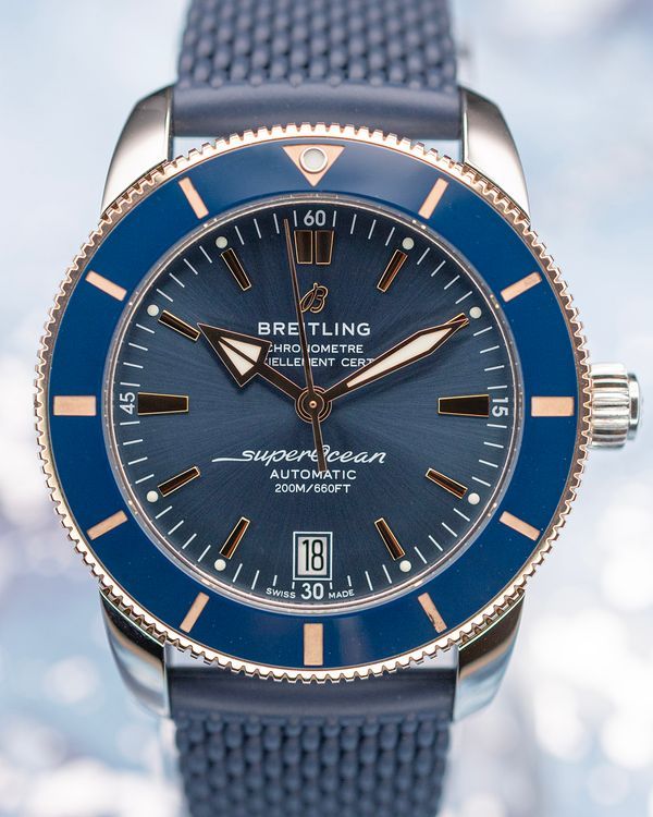 No Reserve - 2023 Breitling Superocean Heritage B20 42MM Blue Dial Rubber Strap (UB2010161C1S1)