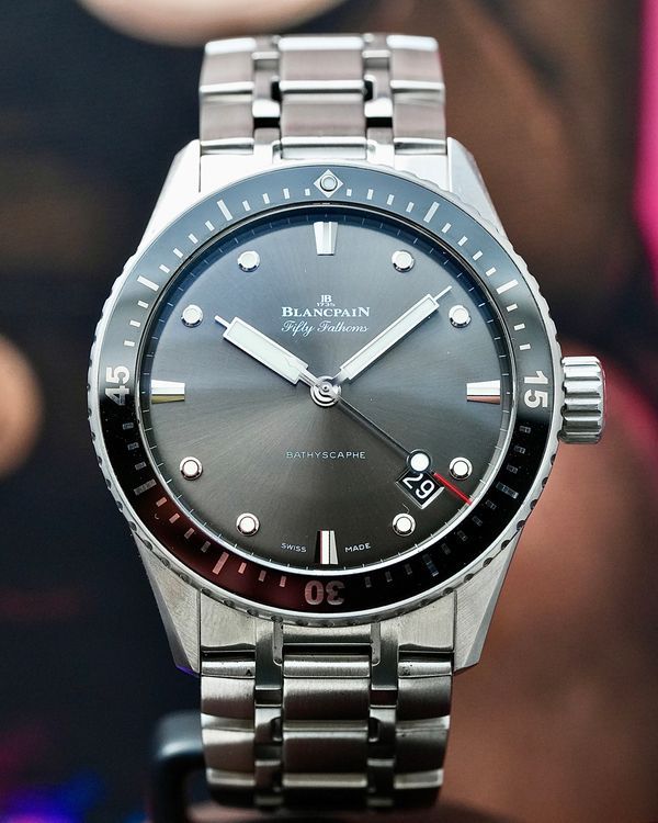 2023 Blancpain Fifty Fathoms Bathyscaphe 43MM Grey Dial Steel Bracelet (5000-1110-70B)