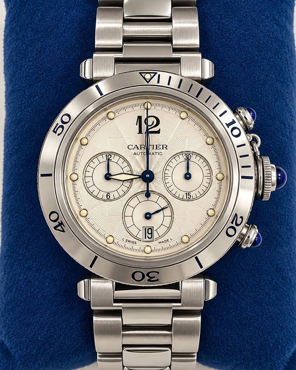 Cartier Pasha De Cartier 38MM Silver Dial Steel Bracelet (W31030H3)
