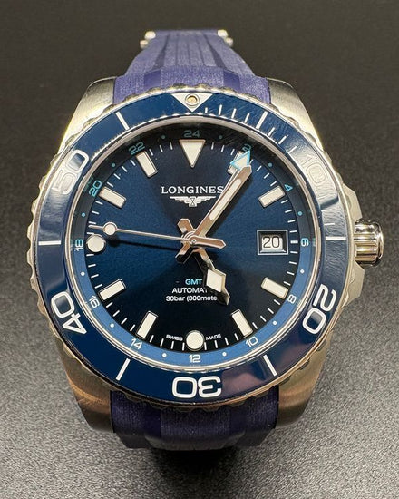 2024 Longines HydroConquest GMT 41MM Blue Dial Rubber Strap (L3.790.4.96.9)