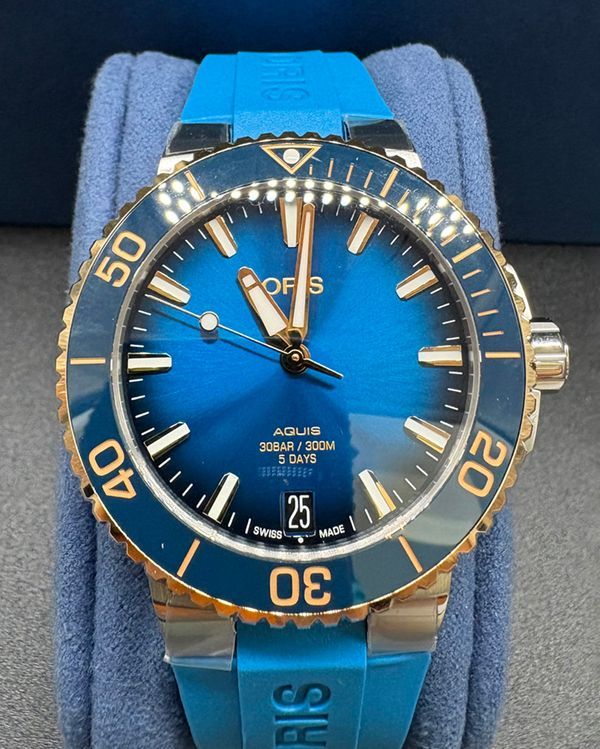 2026 Oris Aquis Date Calibre 400 41.5MM Blue Dial Rubber Strap (01 400 7769 6355-07 4 22 75FC)