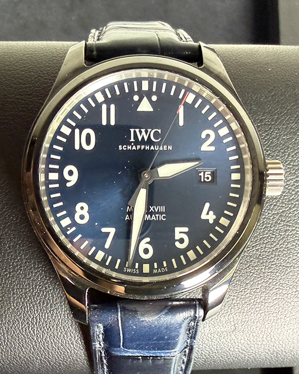2019 IWC Schaffhausen Pilot Mark XVIII "Laureus Sport for Good Foundation" L.E. 41MM Blue Dial Leather Strap (IW324703)
