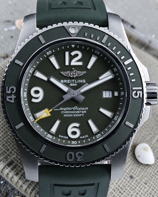 Breitling Superocean 44MM Green Dial Rubber Strap (A17367)