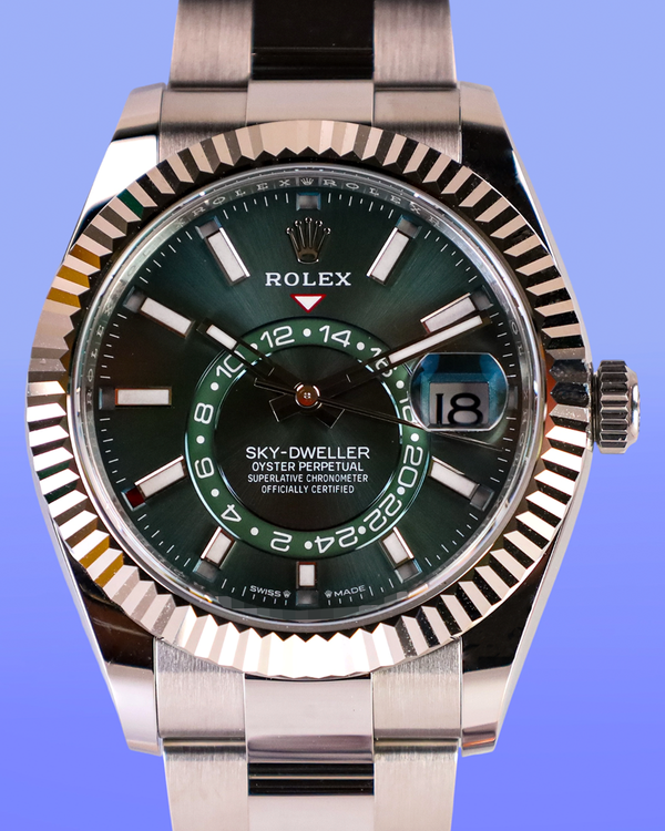 2026 Rolex Sky-Dweller 42MM Green Dial Oyster Bracelet (336934)