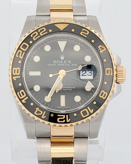 No Reserve - 2006 Rolex GMT-Master II 40MM Black Dial Two-Tone Oyster Bracelet (116713LN)